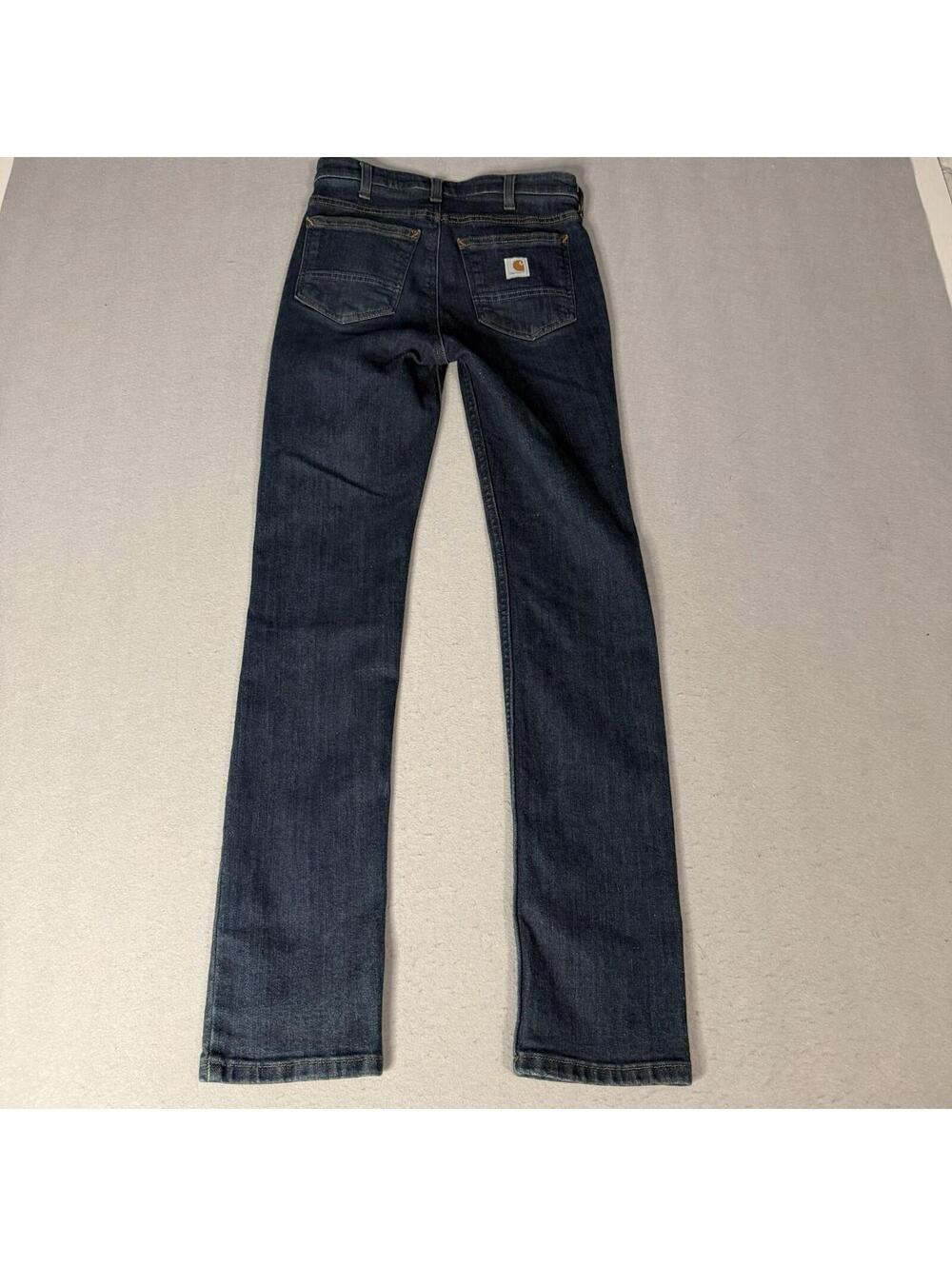 Carhartt Jeans Womens Size 2 Regular Slim Fit Dark Wash Stretch Blue Denim - Picture 11 of 14
